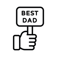 Hand holding best dad poster, fathers day icon design