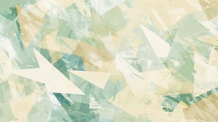 Abstract geometric draw paint graphic minimal mosaic patter texture in soft green and beige colors decoration background