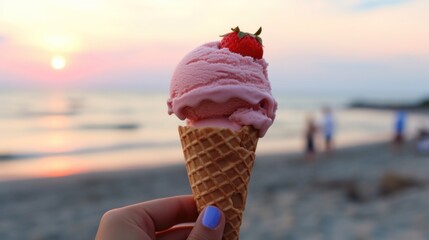 Ice Cream Sunset on the Beach