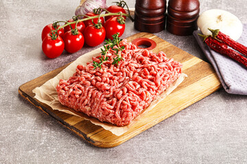 Raw minced beef uncooked meat
