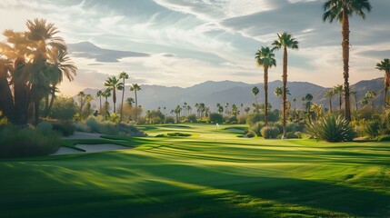 A golf course in a desert oasis
