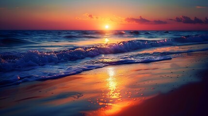 The sunset over the ocean picture