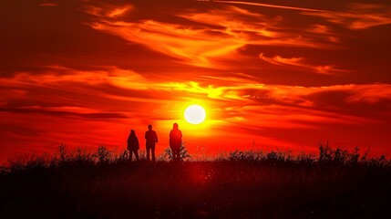 The sunset colors the sky in vibrant shades picture