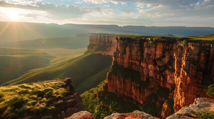 Red cliffs in the morning sun img