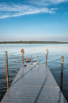 Small beach Daugaard at Vejle fjord in Denmark