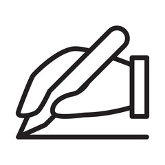 Signature icon in thin line style. Vector illustration graphic design