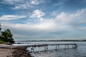 Small beach Daugaard at Vejle fjord in Denmark