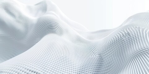 Abstract White Gridded Surface with Wavy Texture