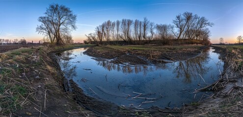 Reduced levels of water in the Mississippi River near Minneapolis as a result of climate change