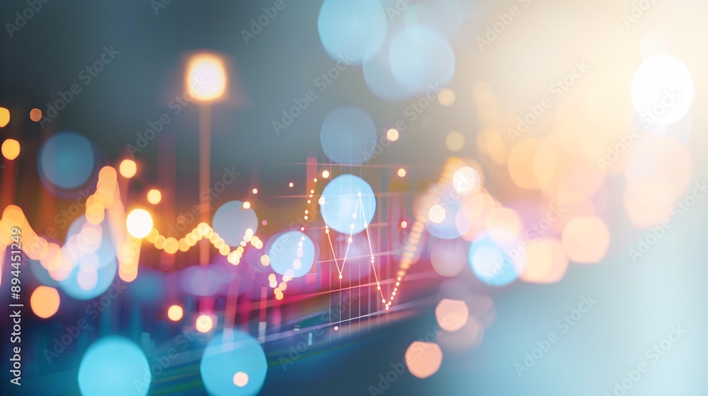 Poster soft gradient background with seo graphs, representing effective campaigns