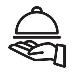 Restaurant icon in thin line style. Vector illustration graphic design