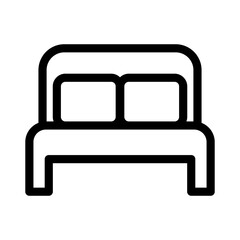 Double bed icon in thin line style. Vector illustration graphic design