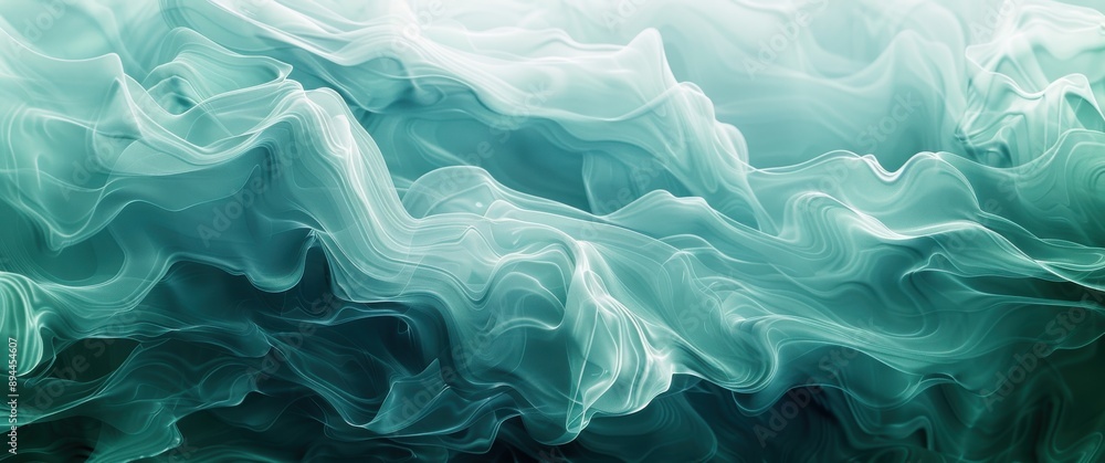 Poster a blue and white wave pattern with a lot of detail. the image is of a wave, but it is not a realisti