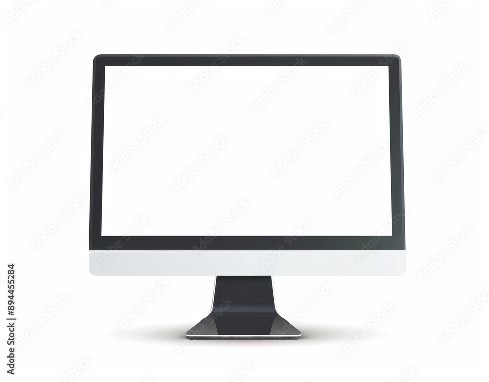 Fototapete a computer monitor is turned off and has a white background. the screen is empty and there is no con