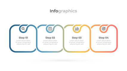 Vector layout infographic design template with marketing icons. Business concept with 4 steps and options.