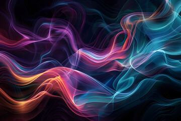 Abstract digital illustration of flowing, multicolored lines creating a sense of motion and energy, with a dark background.


