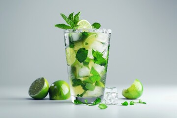mojito  mojito  Fresh mojito cocktail. Isolated on white background