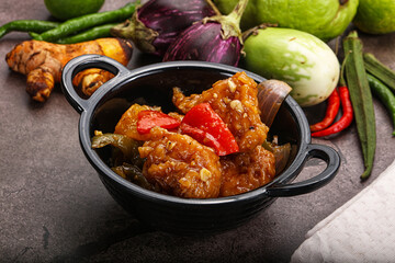 Chinese cuisine - prawn with chili sauce