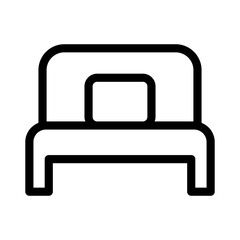 Single bed icon in thin line style. Vector illustration graphic design