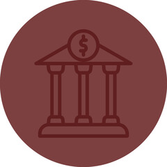 Bank Vector Line Maroon Circle Maroon