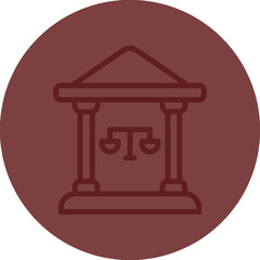 Court Vector Line Maroon Circle Maroon