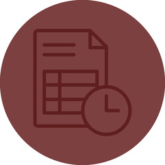 Deadline Vector Line Maroon Circle Maroon