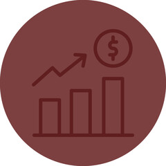 Growth Vector Line Maroon Circle Maroon