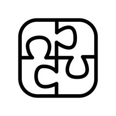 Puzzle icon in thin line style. Vector illustration graphic design