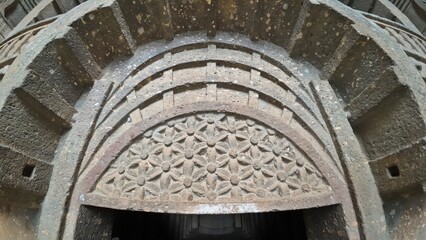 Detailed Carving in Entrance to the Chaitya Hall, Bedse Cave, Maval Taluka, Pune, Maharashtra