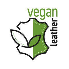 Eco Vegan leather - label for material in bold line