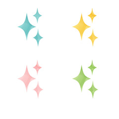 Watercolor Sparkle in yellow, pink, blue, green