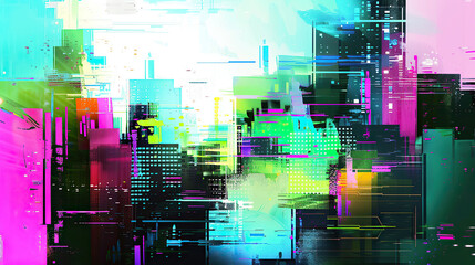 Abstract colorful city background
