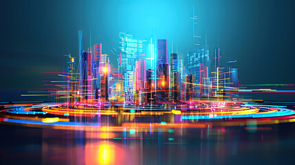 Abstract colorful city background
