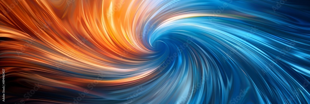 Aufkleber a vibrant abstract swirl pattern with a dynamic blend of orange and blue hues creating a sense of mo