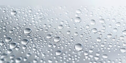 Fresh Dew Drops on Glass Background