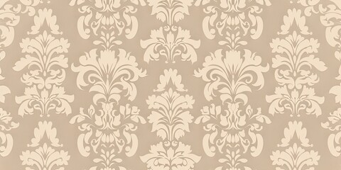 Fototapeta premium Seamless Beige Floral Pattern