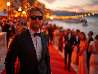 Actor on the red carpet of a film festival