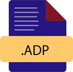 ADP  File extention icon old minimal color fill