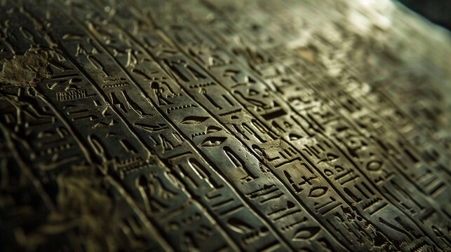 Close-up of a cryptic message written in an unknown language