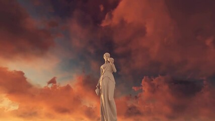 statue of a maiden with a jug