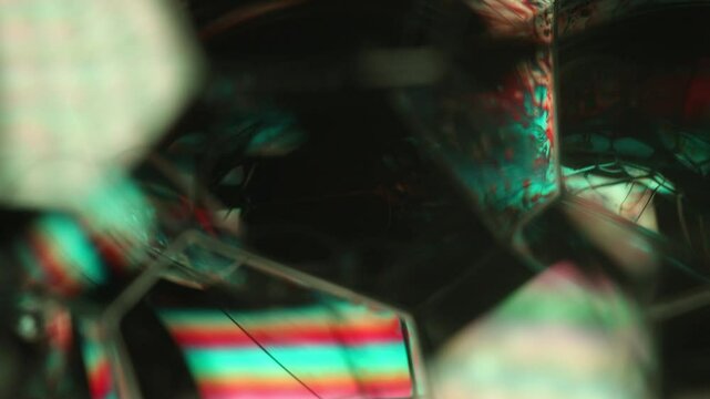 Green liquid, bubble in macro, movement of liquid in a bubble