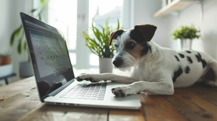 The dog with laptop