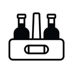 Bottles crate vector design, premium quality icon