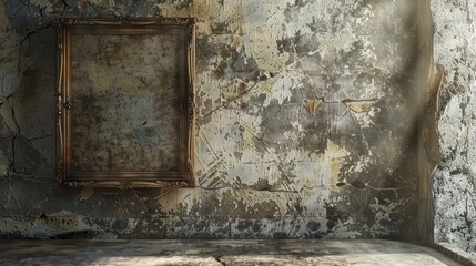 Modern stone wall with baroque frame and copy space concept illustration