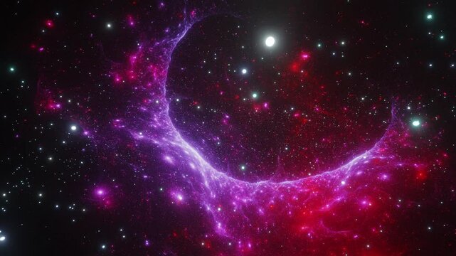 Nebula and galaxy in outer space