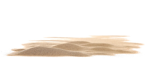Fototapeta na wymiar Pile desert sand dune isolated on white background, clipping path