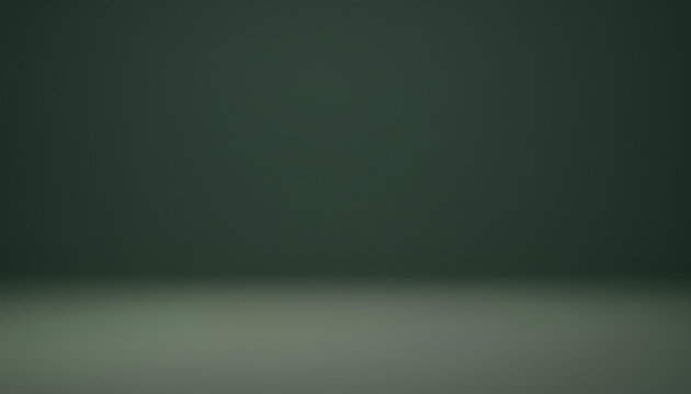 Dark green empty studio background
