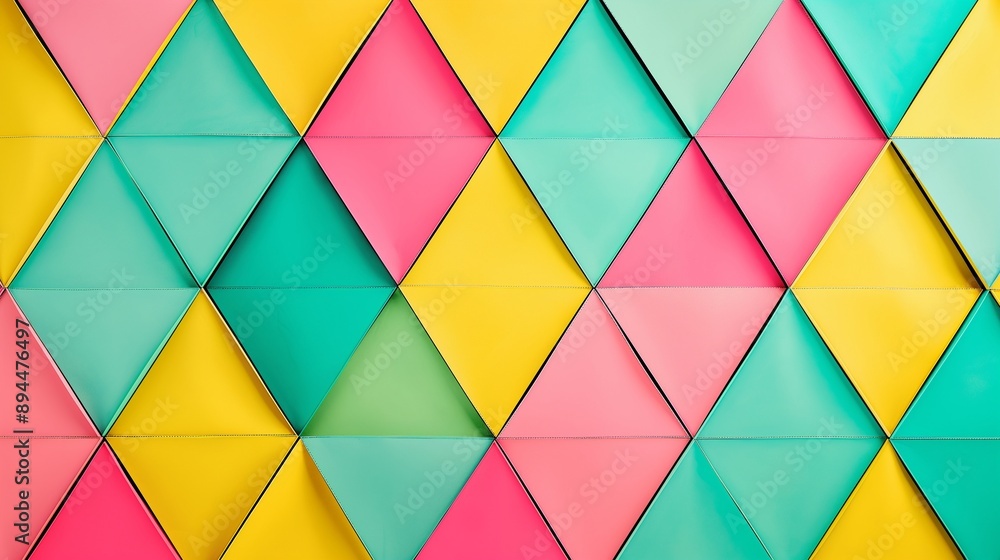 Aufkleber a colorful geometric summer background featuring a pattern of interlocking triangles in vibrant hues