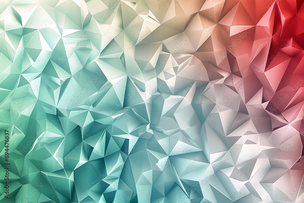 Poster a background of colorful geometric shapes in various shades, creating an abstract and vibrant patter