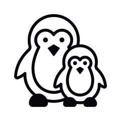 Have a look at creatively crafted father penguin icon, premium vector